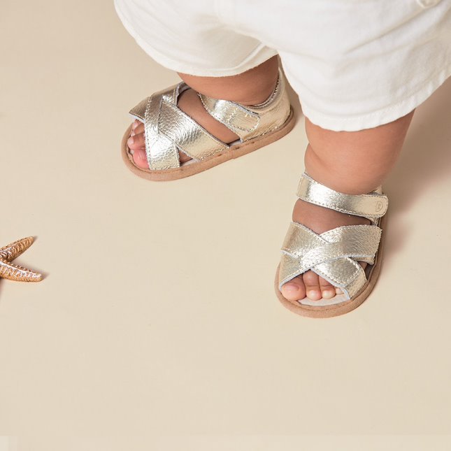 Pretty Brave Criss Cross Sandal Gold Global Baby